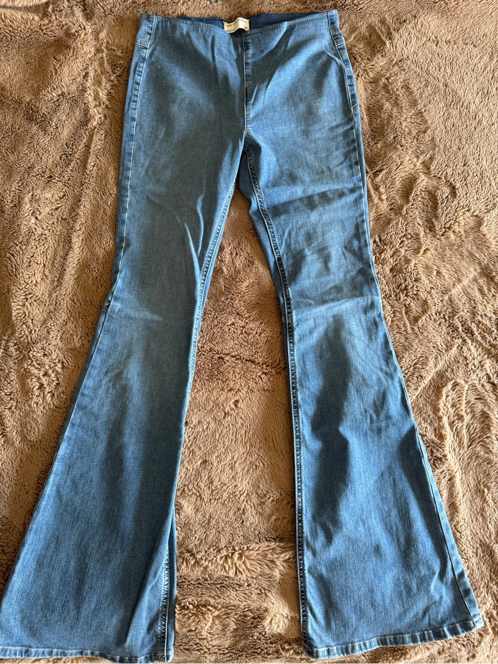 We The Free Blue Flare Jeans - High Waist Wide Leg